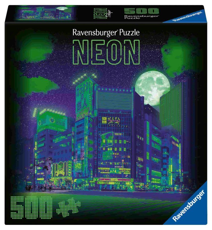 Čtvercové puzzle Ravensburger 500 dílků Neon: Tokio