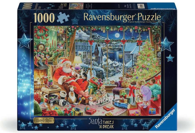 Puzzle Ravensburger 1000 dílků Christmas Limited Edition č. 30 - Santa si dává pauzu