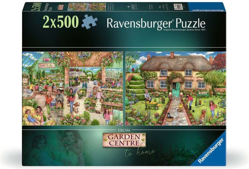 Puzzle Ravensburger 2x500 dílků Ze zahradního centra domů
