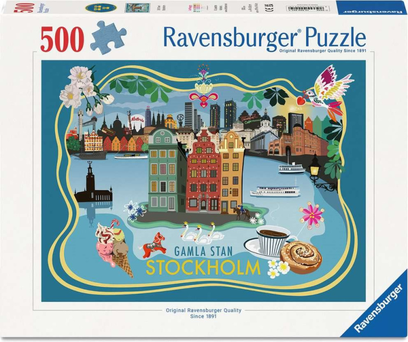 Puzzle Ravensburger 500 dílků Gamla Stan (Staré Město), Stockholm