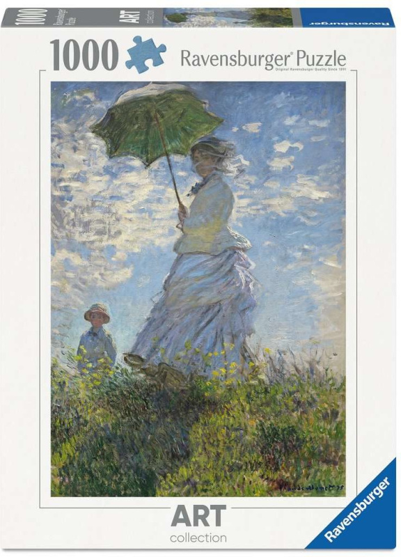 Puzzle Ravensburger 1000 dílků Art Collection: C.Monet - Žena se slunečníkem