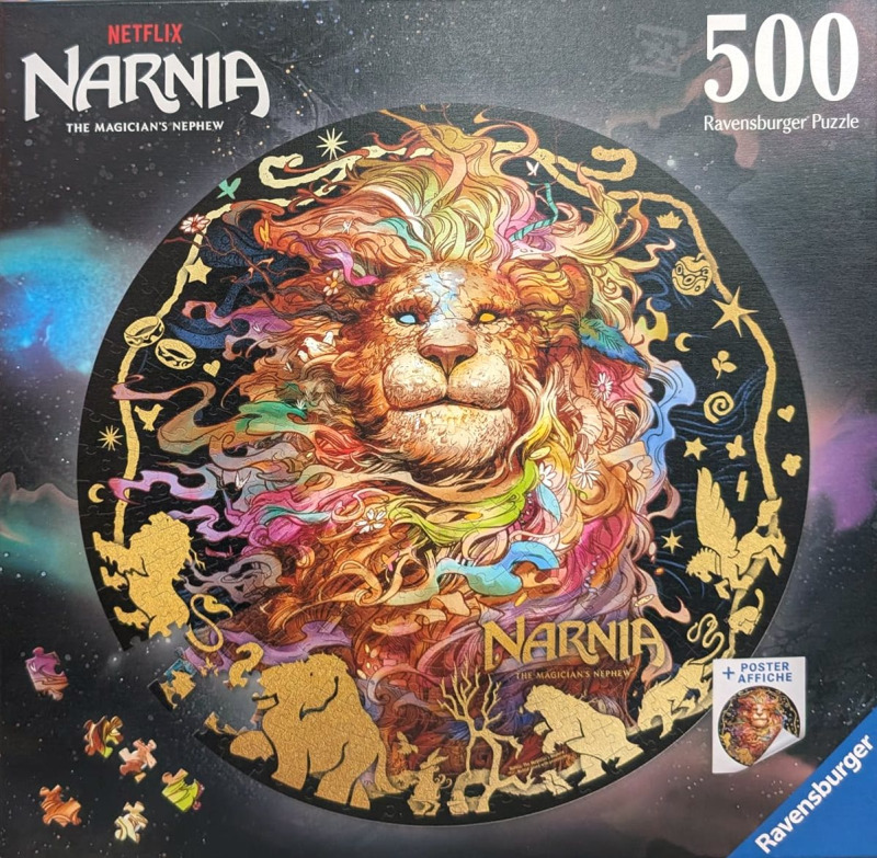 Kulaté puzzle Ravensburger 500 dílků Narnie: Čarodějův synovec - Kouzla skutečně existují