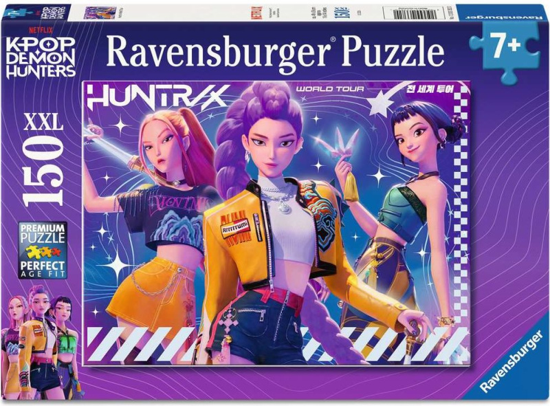 Puzzle pro děti Ravensburger 150 dílků XXL K-pop: Lovkyně démonů - Rumi, Mira & Zoey