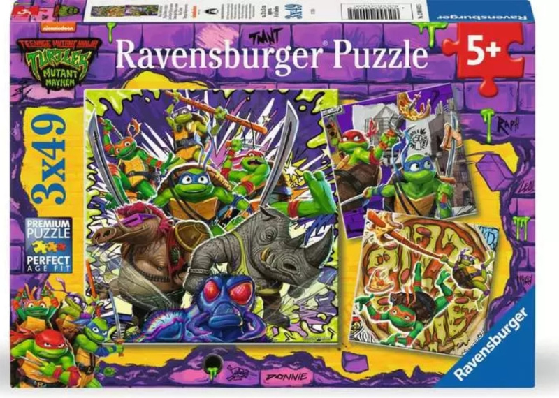 Puzzle Želvy Ninja 3×49 dílků RAVENSBURGER