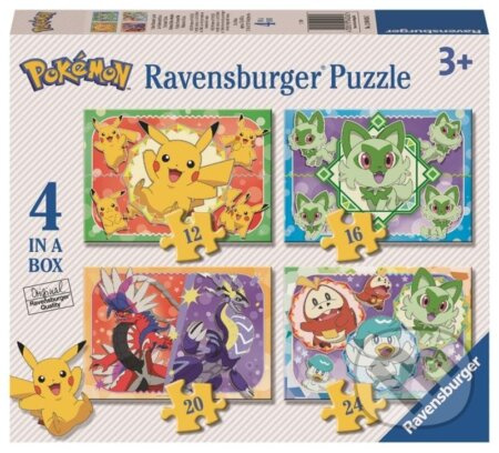 RAVENSBURGER Pokémoni 4v1 12 16 20 24 dílků