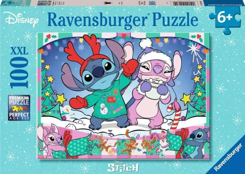 Puzzle 100 dílků Stitch Vánoce Disney