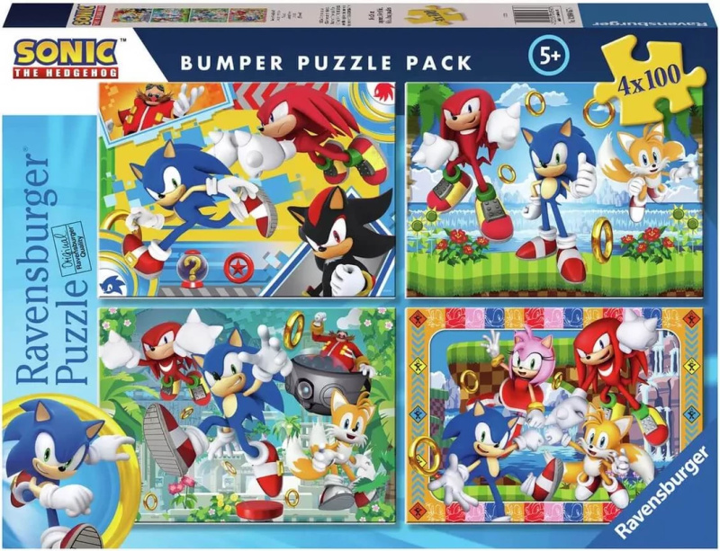 Ravensburger puzzle Sonic Ježek 4x100 dílků