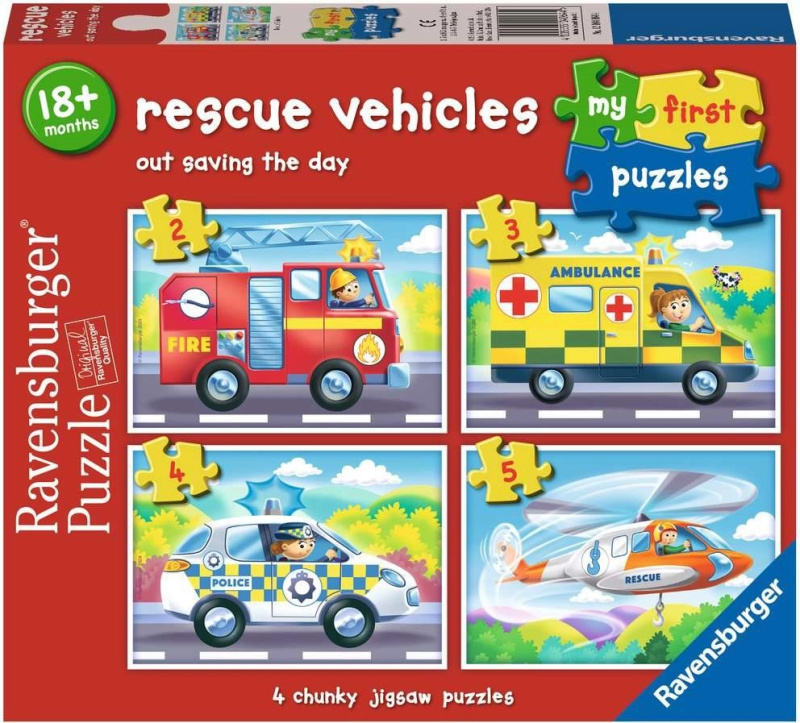 Ravensburger moje první puzzle: Záchranářská vozidla 4v1