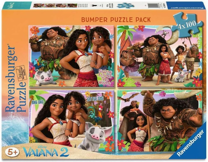 Ravensburger puzzle Vaiana 2 – 4×100 dílků