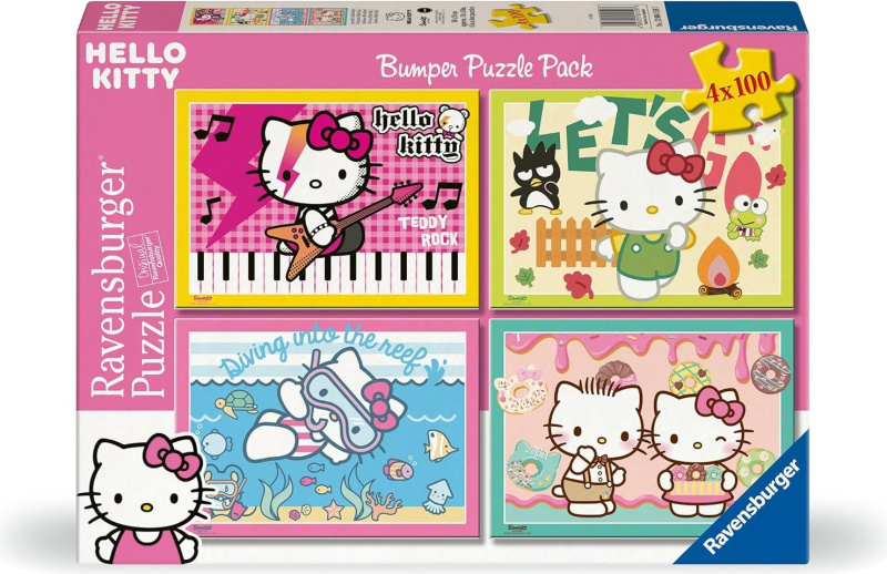 Puzzle sada Ravensburger 4x100 dílků Hello Kitty