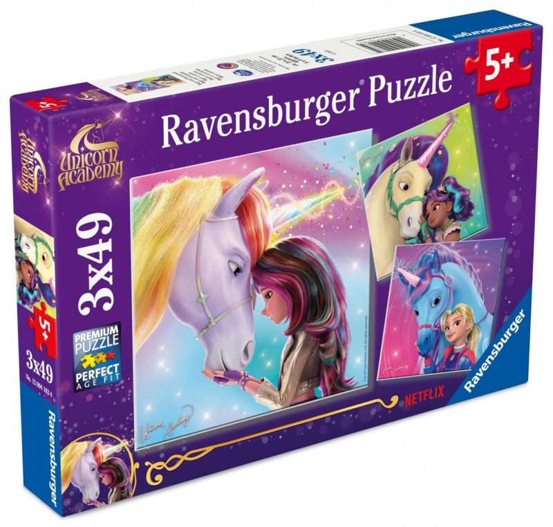 Puzzle 3×49 dílků RAVENSBURGER – UNICORN ACADEMY (Akademie jednorožců)