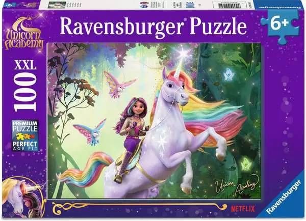 Puzzle XXL 100 dílků – UNICORN ACADEMY (Akademie jednorožců) od Ravensburger