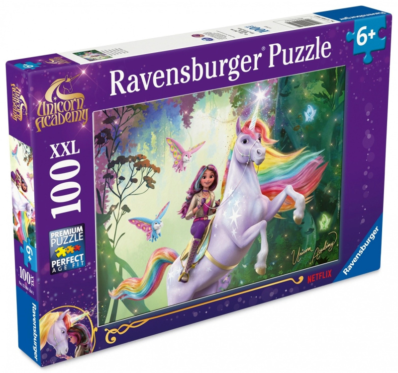 Puzzle XXL 100 dílků – UNICORN ACADEMY (Akademie jednorožců) od Ravensburger