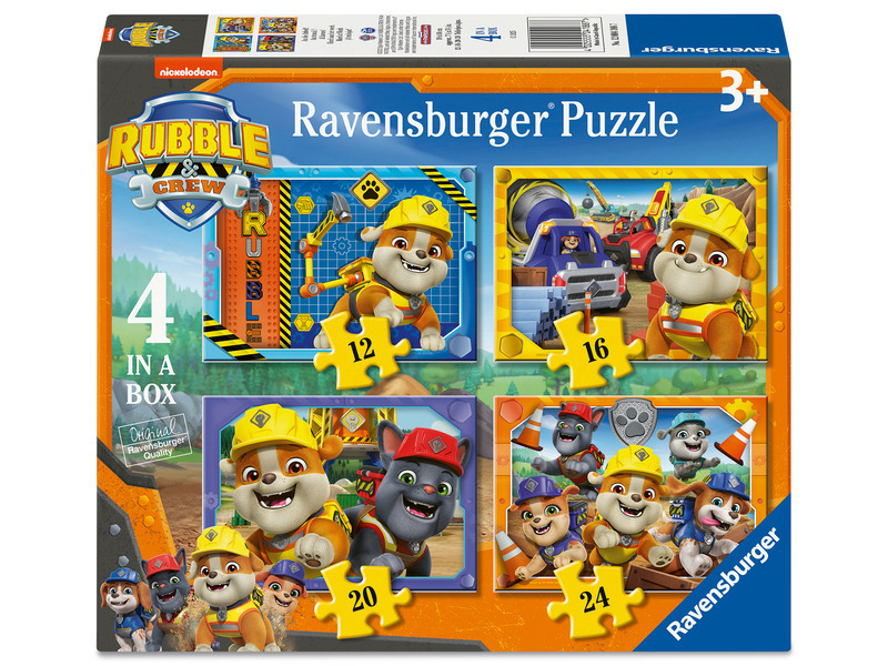 Ravensburger puzzle Tlapková patrola – Rubble a jeho parta 4 v 1 (12–24 dílků)