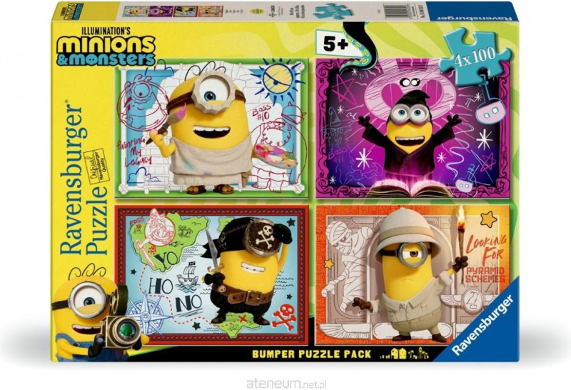 Puzzle sada Ravensburger 4x100 dílků Mimoni a monstra 4v1