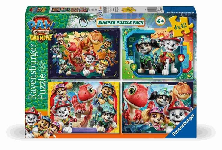 Puzzle sada Ravensburger 4x42 dílků Tlapková patrola: Dinosauří film