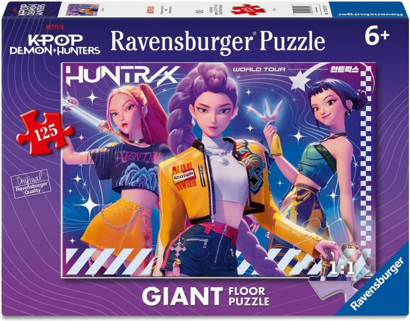 Obrovské podlahové puzzle Ravensburger 125 dílků K-pop: Lovkyně démonů - Huntrix