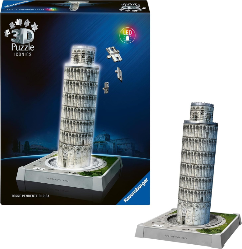 Ravensburger Iconics: Šikmá věž v Pise (Noční edice)
