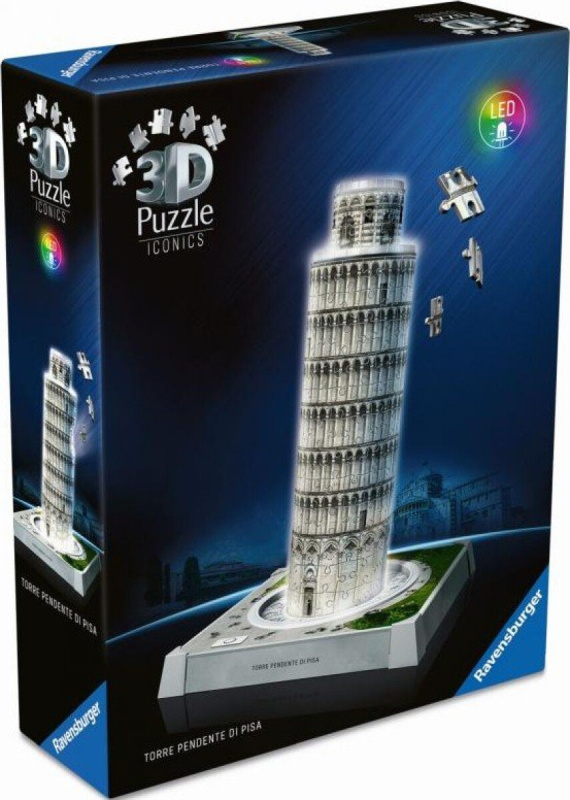 Ravensburger Iconics: Šikmá věž v Pise (Noční edice)