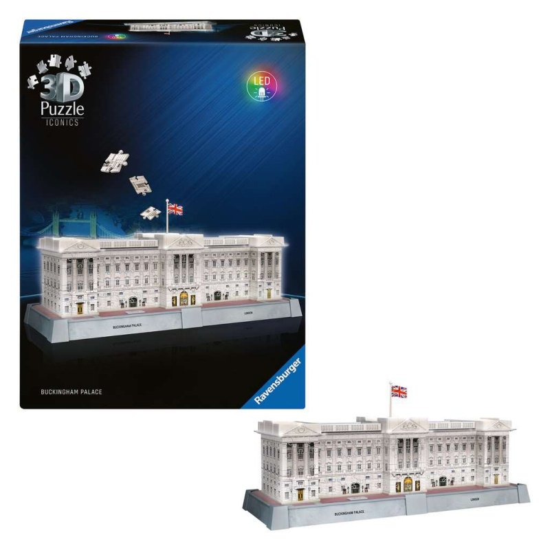 Ravensburger Iconics: Buckinghamský palác (Noční edice) 3D 260 dílků