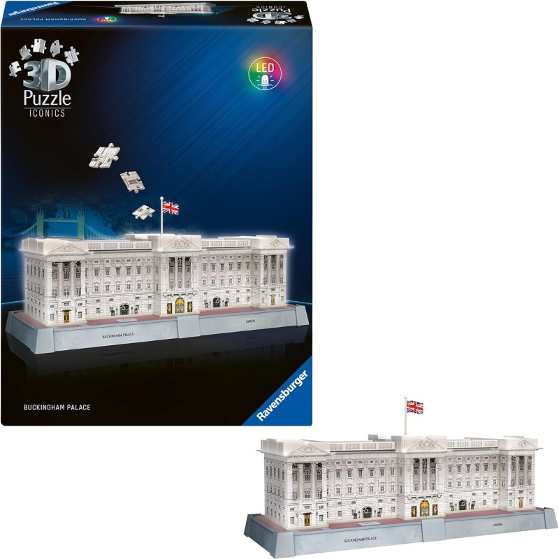 Ravensburger Iconics: Buckinghamský palác (Noční edice) 3D 260 dílků