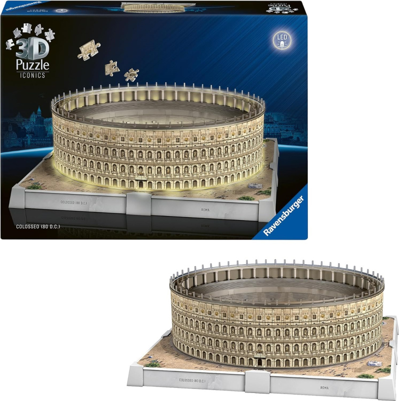 Ravensburger Iconics: Koloseum (Noční edice) 3D Puzzle 291 dílků