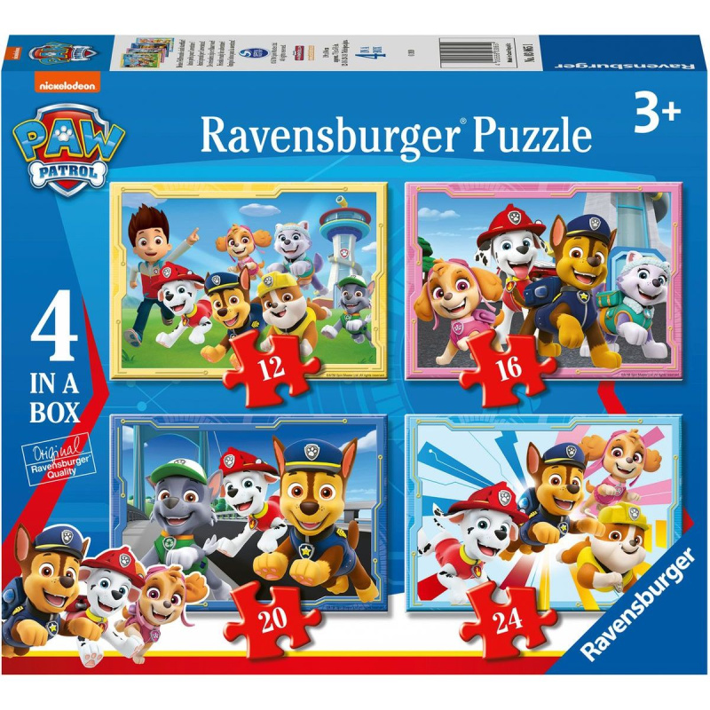 Ravensburger 070336 PAW psí patrola 4v1 12,16,20,24 dílků