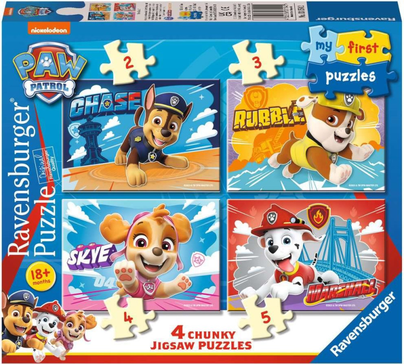 Moje první puzzle Tlapková patrola 2/3/4/5 dílků