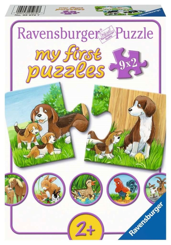 Ravensburger puzzle 050727 Zvířátka na dvoře 9x2 dílků