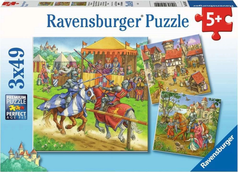 RAVENSBURGER Puzzle Rytířský turnaj 3x49 dílků