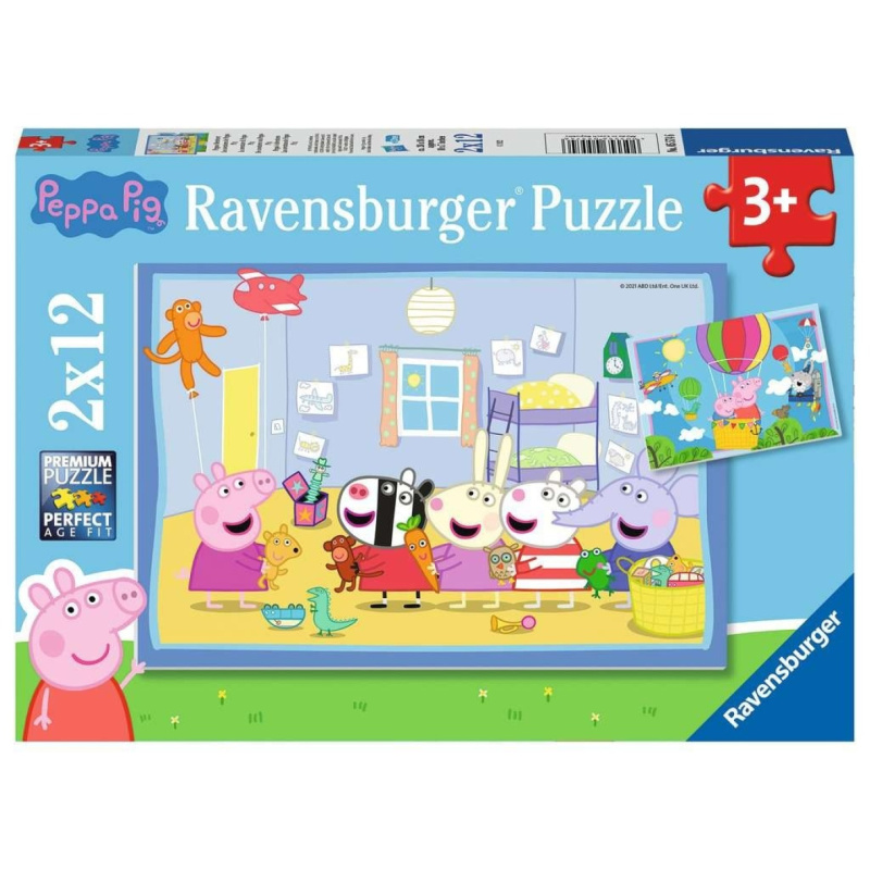 RAVENSBURGER 055746 Prasátko Peppa: Peppino dobrodružství 2x12 dílků
