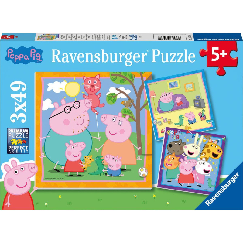 RAVENSBURGER Prasátko Peppa 3x49 dílků