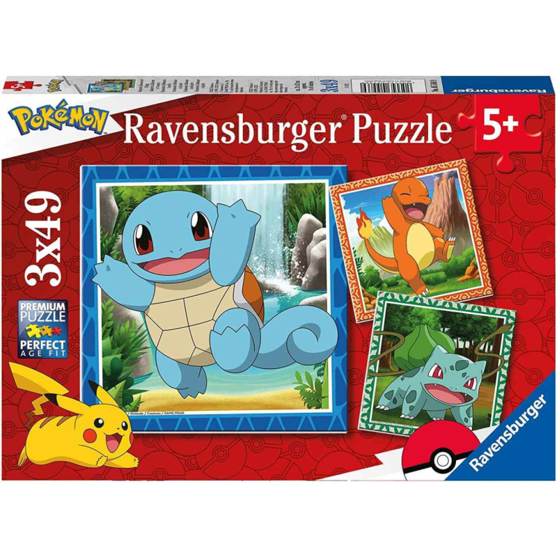 RAVENSBURGER Vypusťte Pokémony 3x49 dílků