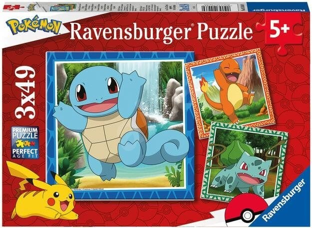 RAVENSBURGER Vypusťte Pokémony 3x49 dílků