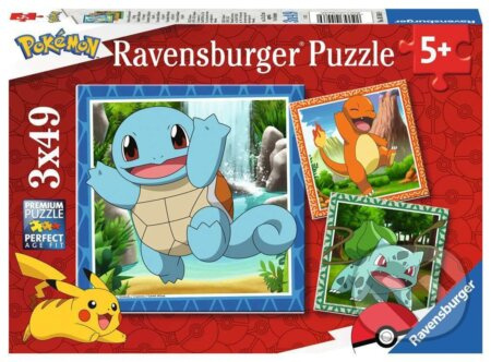 RAVENSBURGER Vypusťte Pokémony 3x49 dílků