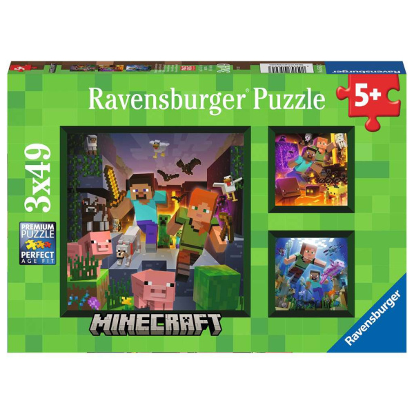 RAVENSBURGER Minecraft Biomes 3x49 dílků