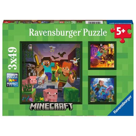 RAVENSBURGER Minecraft Biomes 3x49 dílků