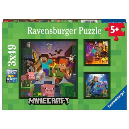 RAVENSBURGER Minecraft Biomes 3x49 dílků
