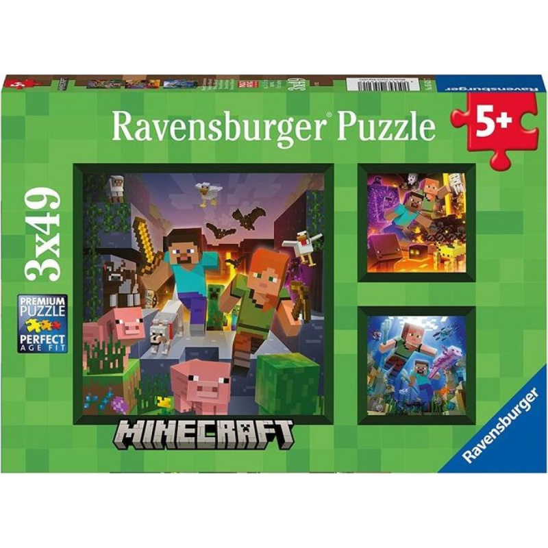 RAVENSBURGER Minecraft Biomes 3x49 dílků