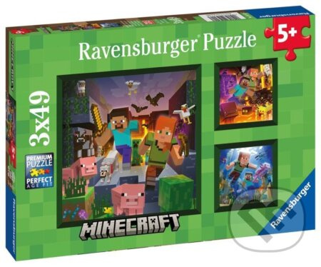 RAVENSBURGER Minecraft Biomes 3x49 dílků