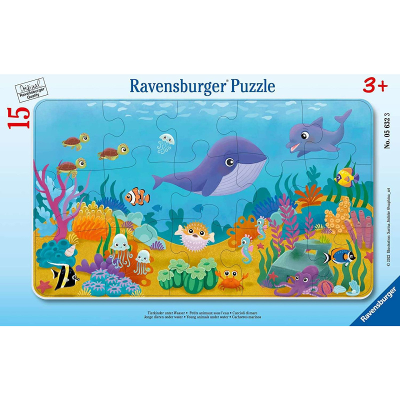 RAVENSBURGER Puzzle Zvířátka pod mořskou hladinou 15 dílků