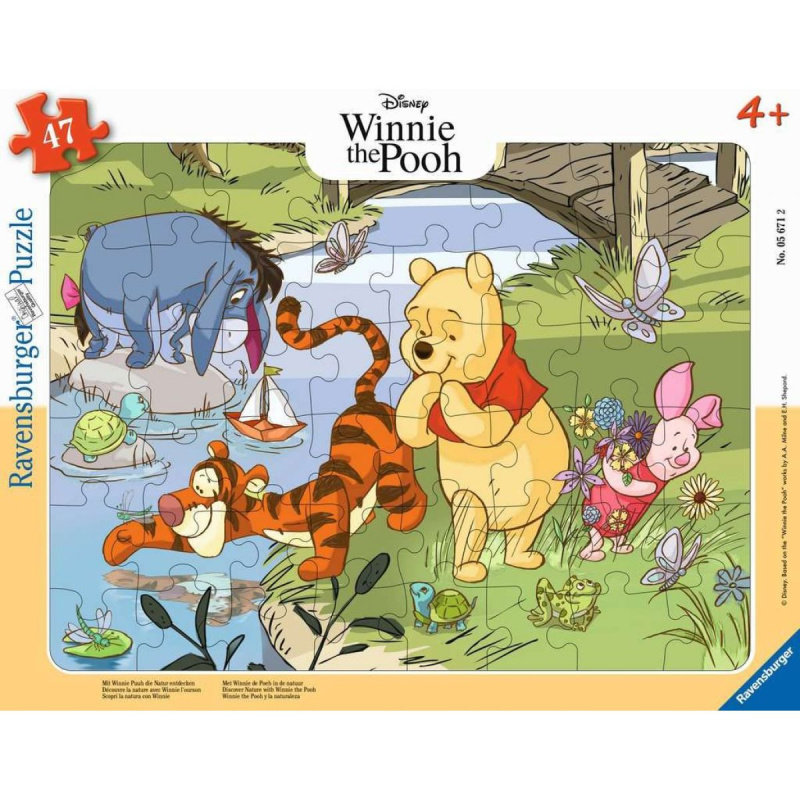 RAVENSBURGER Puzzle Disney: Medvídek Pú objevuje přírodu 47 dílků
