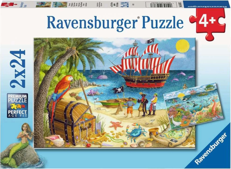 Ravensburger puzzle Piráti a mořské víly 2×24 dílků