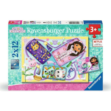 Puzzle 2x12 dílků Kočičí dům Gabi