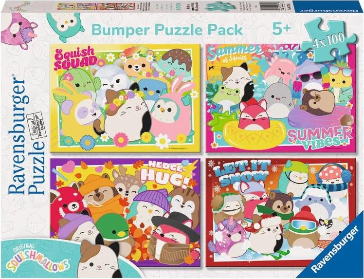 RAVENSBURGER Puzzle Squishmallows 4x100 dílků