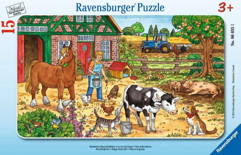 RAVENSBURGER Puzzle Šťastný život na statku 15 dílků
