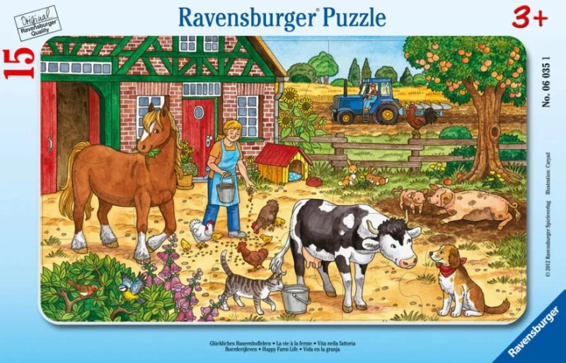 RAVENSBURGER Puzzle Šťastný život na statku 15 dílků