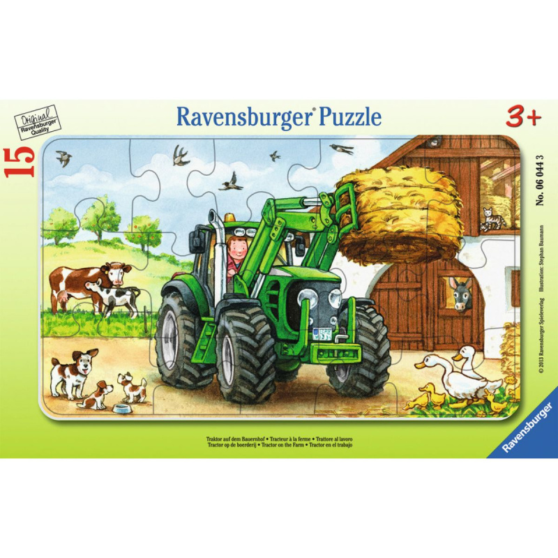 RAVENSBURGER Puzzle Traktor na statku 15 dílků