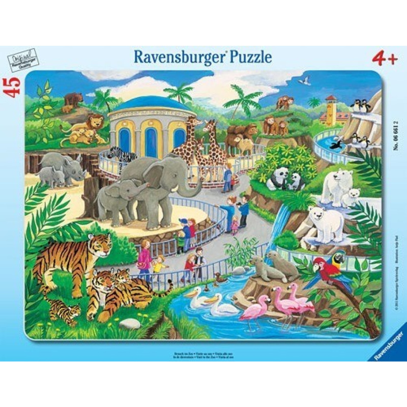 Ravensburger rámové Návštěva v ZOO 45 dílků
