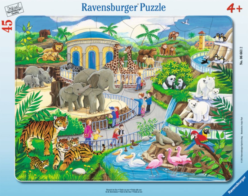Ravensburger rámové Návštěva v ZOO 45 dílků